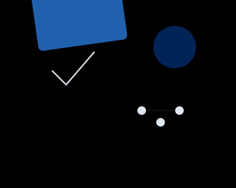 Geometric blocks connecting to represent a customer-first approach