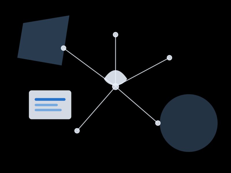 Abstract network of connected nodes representing wireless and internet connectivity