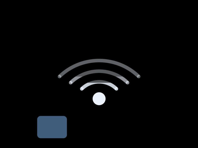 Wireless signal waves radiating from a connected device